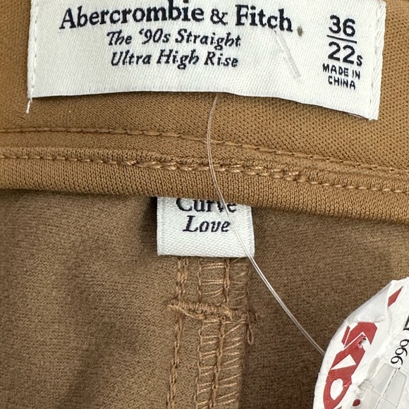 Abercrombie & Fitch Curve Love Faux Leather ’90s Straight Ultra High Rise SZ 22S - Picture 4 of 13